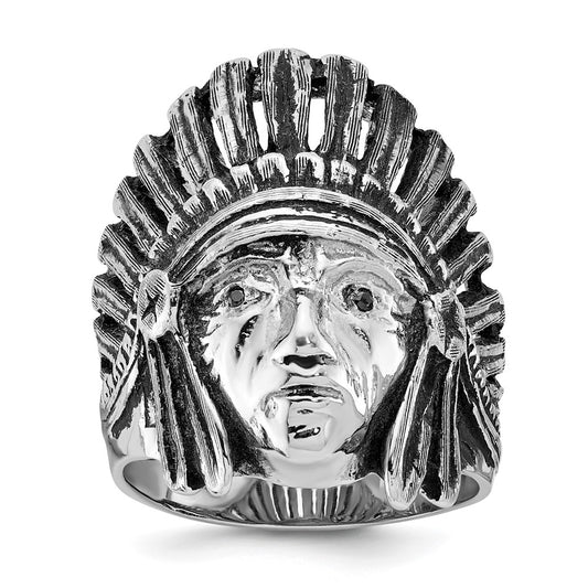 14k White Gold IBGoodman Antiqued Diamond Native Headdress Ring Mounting