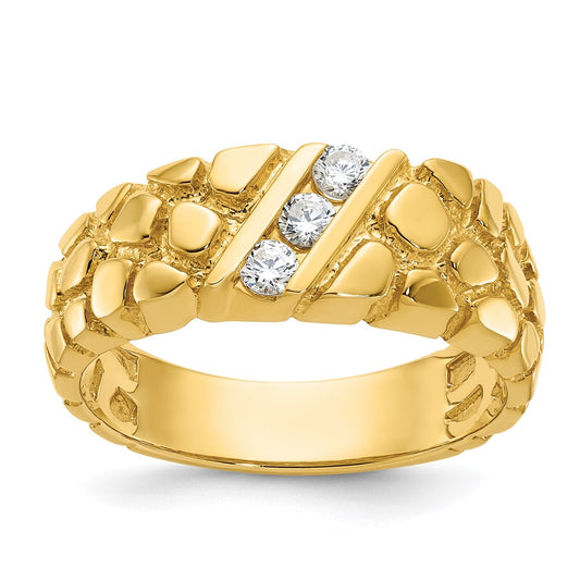 14k IBGoodman Men's Diamond Nugget Complete Ring