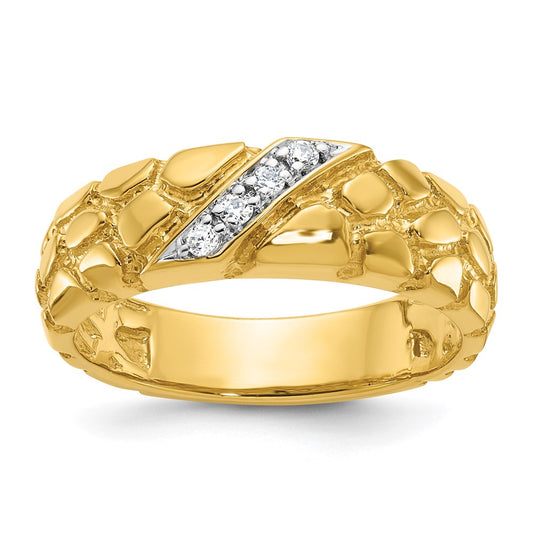 14k IBGoodman Men's Diamond Nugget Complete Ring