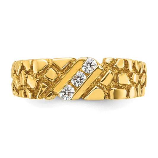 14k IBGoodman Men's 1/4 carat Diamond Nugget Complete Ring