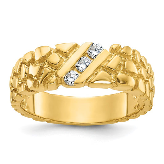 14k IBGoodman Men's Diamond Nugget Complete Ring