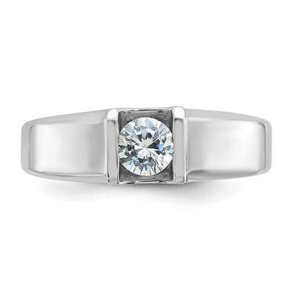 14k White Gold IBGoodman Men's 1/2 carat Diamond Complete Ring
