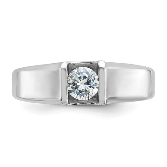 14k White Gold IBGoodman Men's 1/2 carat Diamond Complete Ring
