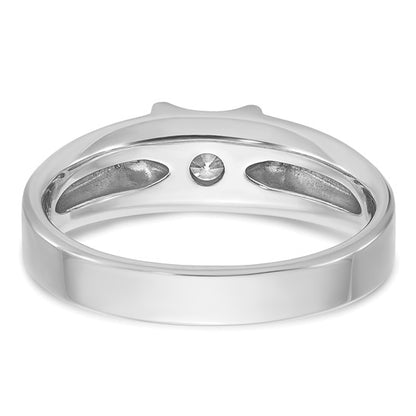 14k White Gold IBGoodman Men's 1/2 carat Diamond Complete Ring