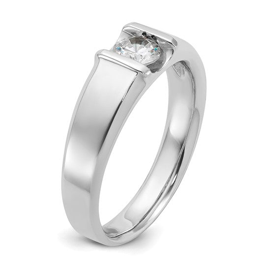 14k White Gold IBGoodman Men's 1/2 carat Diamond Complete Ring