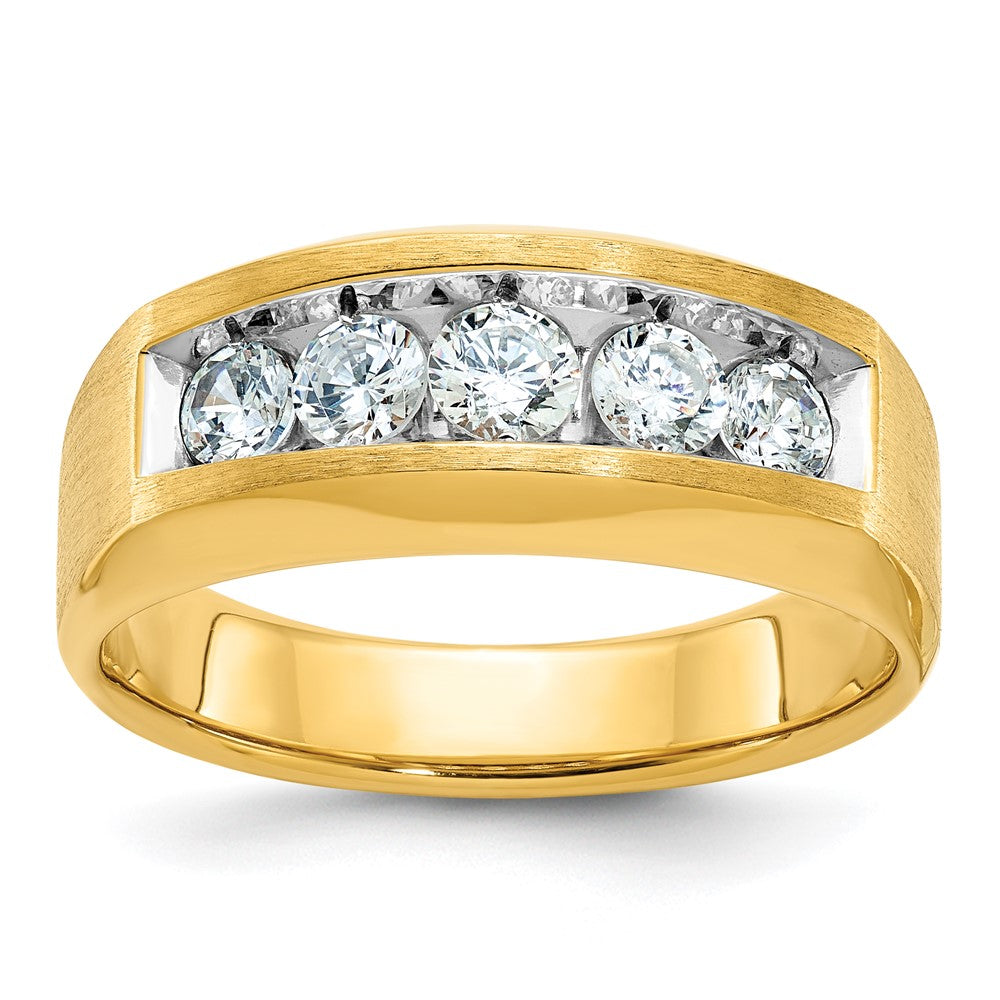14k IBGoodman Men's Polished and Satin 5-Stone Ring Mounting