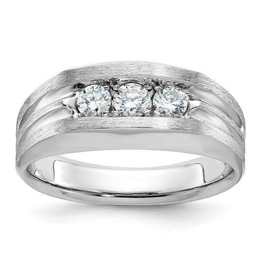 14k White Gold IBGoodman Men's Lab Grown Diamond Complete Ring