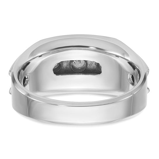 14k White Gold IBGoodman Men's 1 carat Diamond Complete Ring