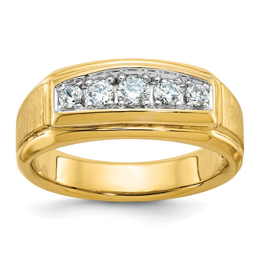 IBGoodman 14k Polished/Satin Five Stone Men's Ring Mounting