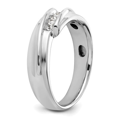 IBGoodman 14k Two-tone Men's Polished 5-Stone 1/6 Carat AA Quality Diamond Ring