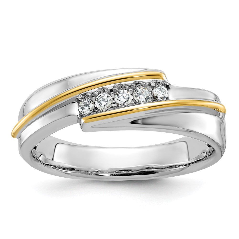 IBGoodman 14k Two-tone Polished Men's 5 Stone Ring Mounting