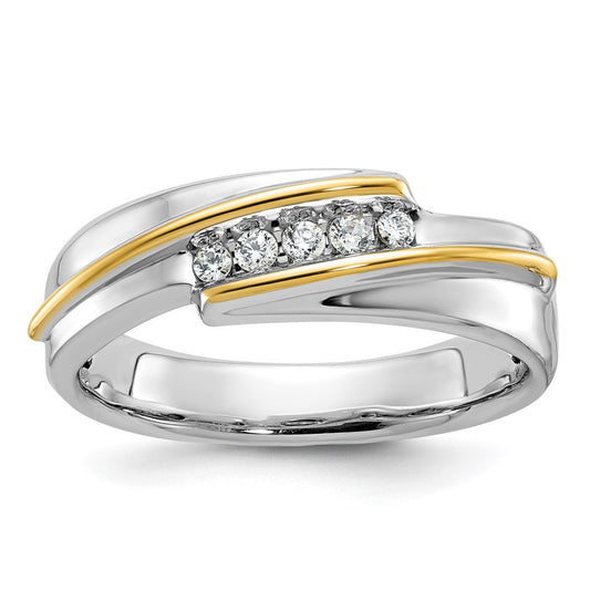 IBGoodman 14k Two-tone Polished Men's 5 Stone Ring Mounting