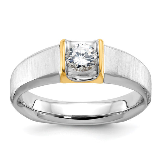 14k Two-tone IBGoodman Men's Diamond Complete Ring