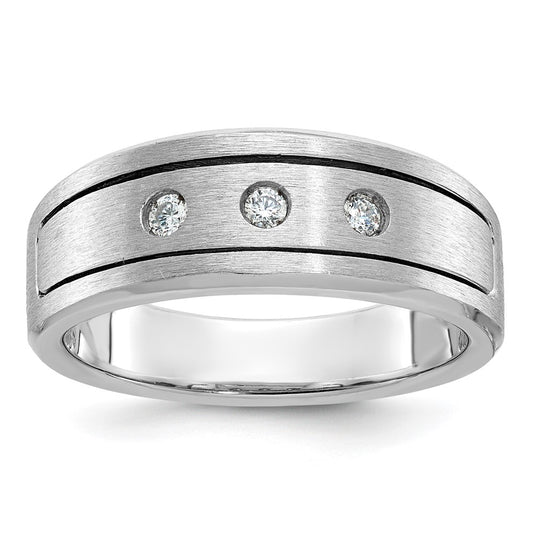 14k White Gold IBGoodman Men's Polished/Satin Diamond Ring Mounting