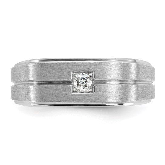 Men's WG Solitaire Ring with Soft Satin Finish