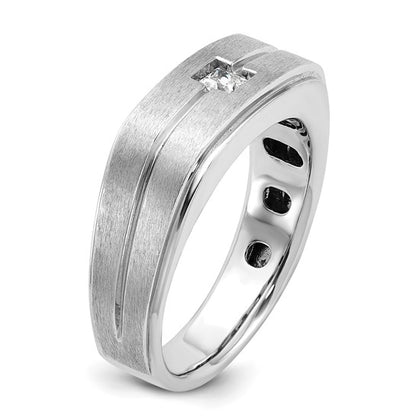 Men's WG Solitaire Ring with Soft Satin Finish