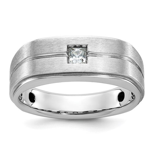 Men's WG Solitaire Ring with Soft Satin Finish