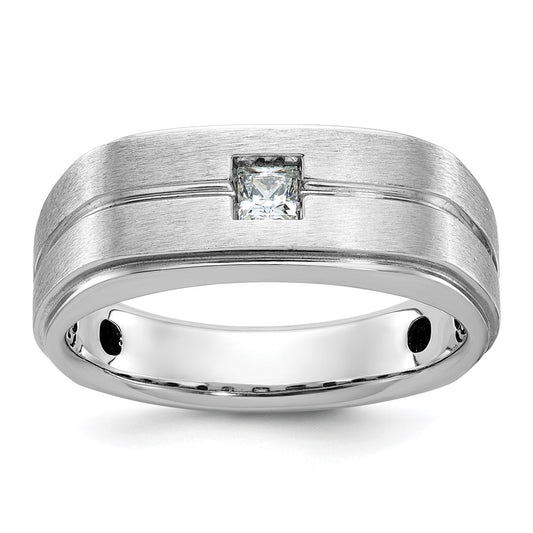 14k White Gold IBGoodman Men's Polished/Satin Diamond Ring Mounting