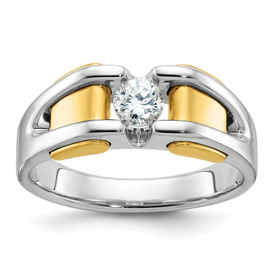 14k Two-tone IBGoodman Men's Diamond Complete Ring