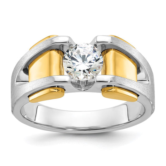 14k Two-tone IBGoodman Men's Polished Ring Mounting