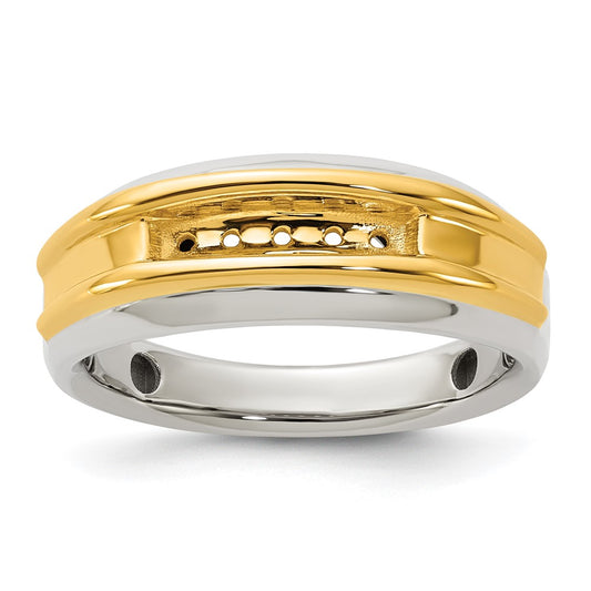 IBGoodman 14k Two-tone 5 Stone Polished Men's Ring Mounting