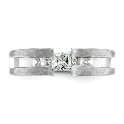 14k White Gold IBGoodman Men's 3/4 carat Diamond Complete Ring