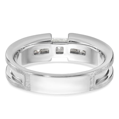 14k White Gold IBGoodman Men's 3/4 carat Diamond Complete Ring