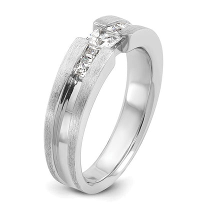 14k White Gold IBGoodman Men's 3/4 carat Diamond Complete Ring