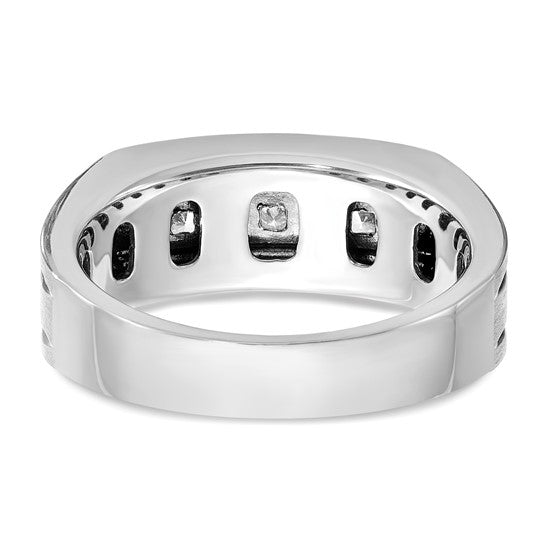 IBGoodman 14k White Gold With Black Rhodium Men's Polished Satin And G ...