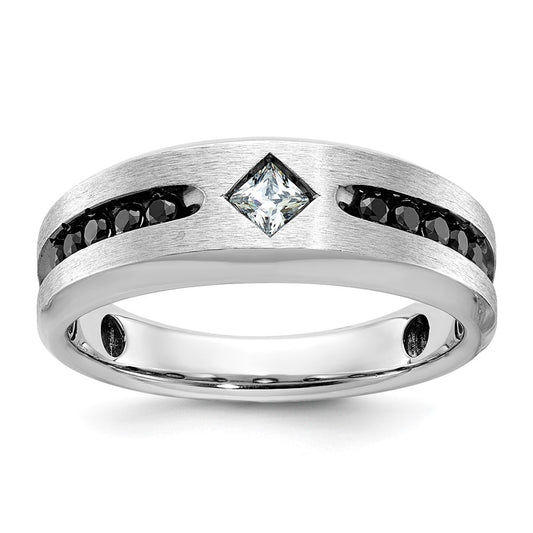 14kw IBGoodman Men's Polished Satin & Grooved Ring Mounting