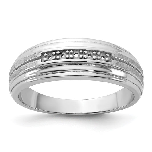 14kw IBGoodman Men's Polished Satin & Grooved 5-Stone Ring Mounting