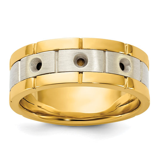 IBGoodman 14k Two-tone 3 Stone Prong Set Men's Ring Mounting