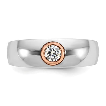 14k Two-tone White/Rose Gold IBGoodman Men's 1/4 carat Diamond Complete Ring