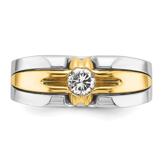 14k Two-tone IBGoodman Men's 3/8 carat Diamond Complete Ring