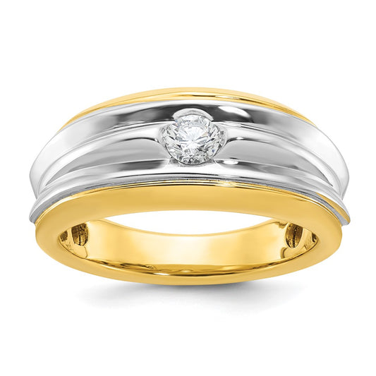 14k Two-tone IBGoodman Men's Diamond Complete Ring