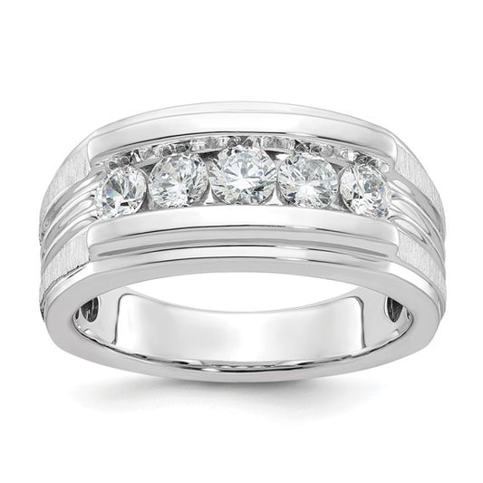 14k White Gold IBGoodman Men's Lab Grown Diamond Complete Ring