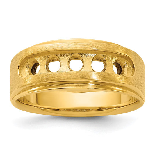 IBGoodman 14k 5 Stone Polished & Brushed Men's Ring Mounting