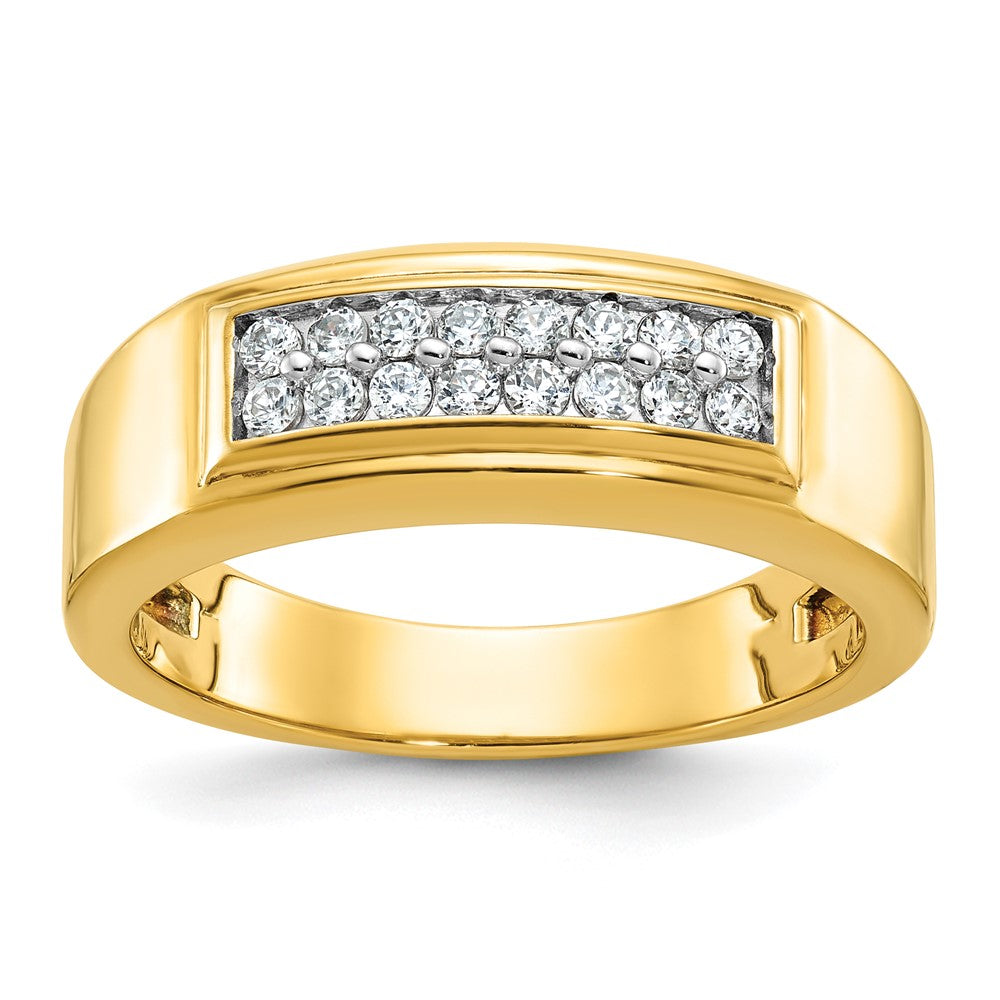 14k IBGoodman Men's Polished 2-Row Ring Mounting