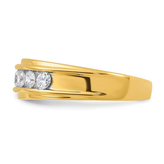 IBGoodman 14k Men's Polished 7/8 Carat AA Quality Diamond Ring