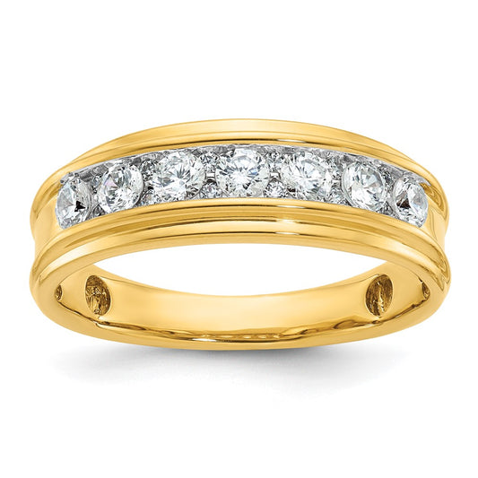 14k IBGoodman Men's Polished 1 Carat AA Quality Diamond Ring