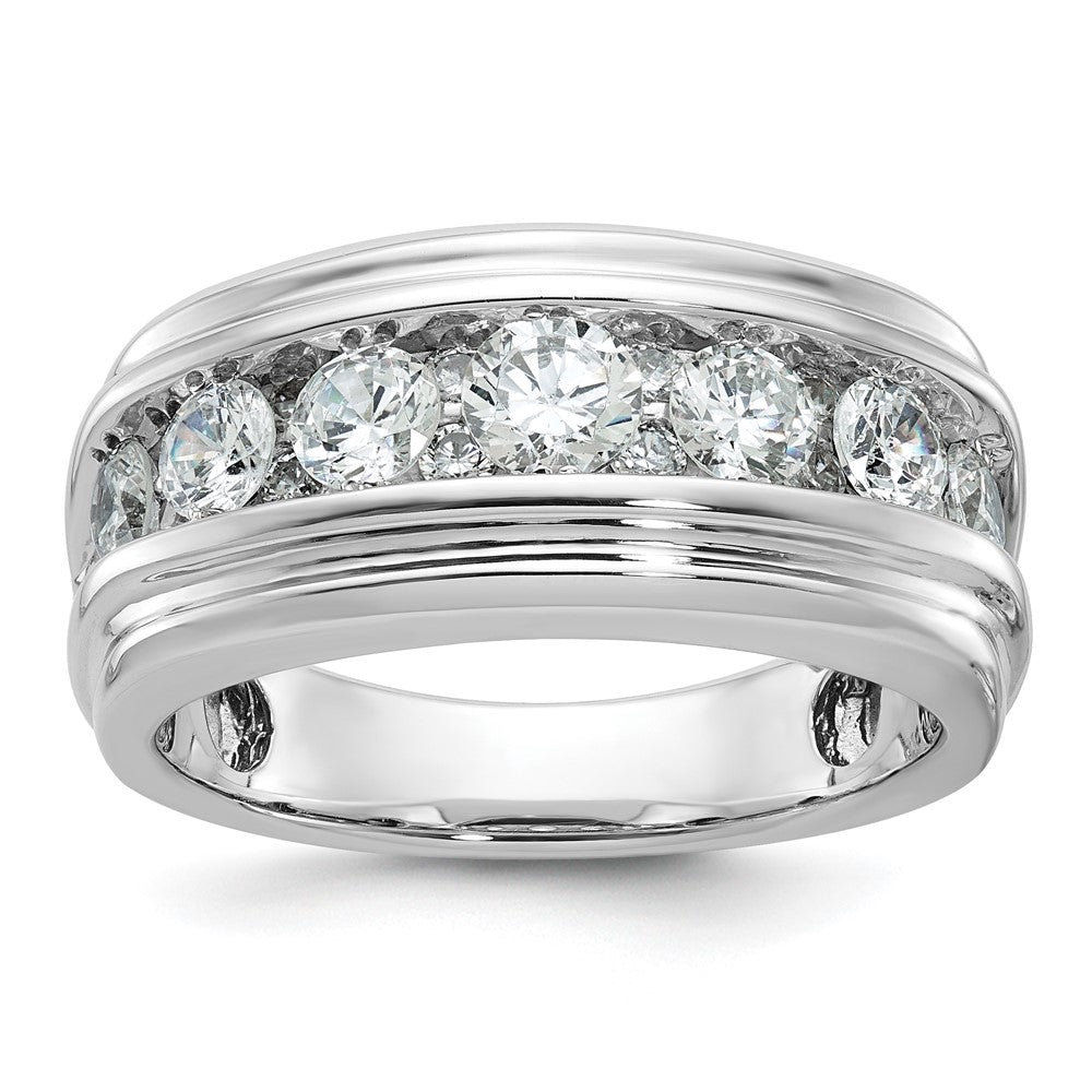 14kw IBGoodman Men's Polished & Grooved 2ct. AA Quality Diamond Ring