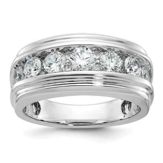 14kw IBGoodman Men's Polished & Grooved 2ct. AA Quality Diamond Ring