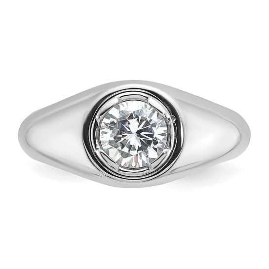 14k White Gold IBGoodman Men's Complete Lab Grown Diamond Ring