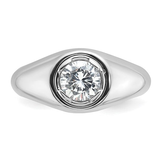 14k White Gold IBGoodman Men's Complete Lab Grown Diamond Ring