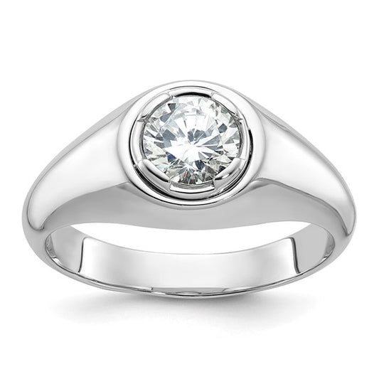 14k White Gold IBGoodman Men's Complete Lab Grown Diamond Ring