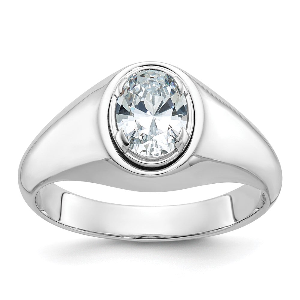14k White Gold IBGoodman Men's Oval Diamond Ring Mounting