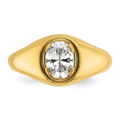 14k IBGoodman Men's Oval Complete Lab Grown Diamond Ring