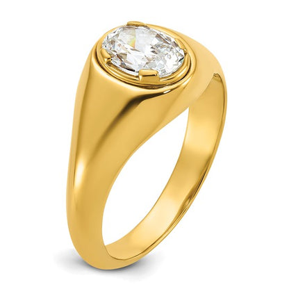 14k IBGoodman Men's Oval Complete Lab Grown Diamond Ring
