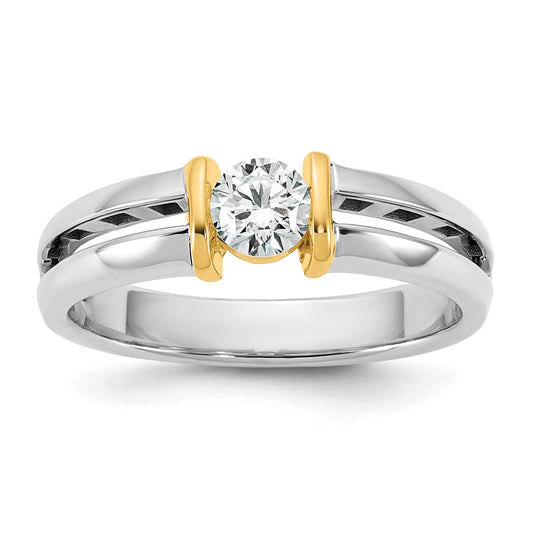 14k Two-Tone .5ct Mens Wedding Band
