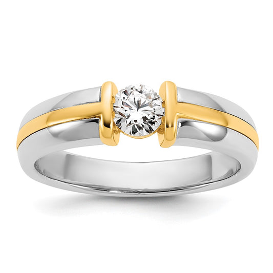 14k Two-Tone .5ct Mens Wedding Band
